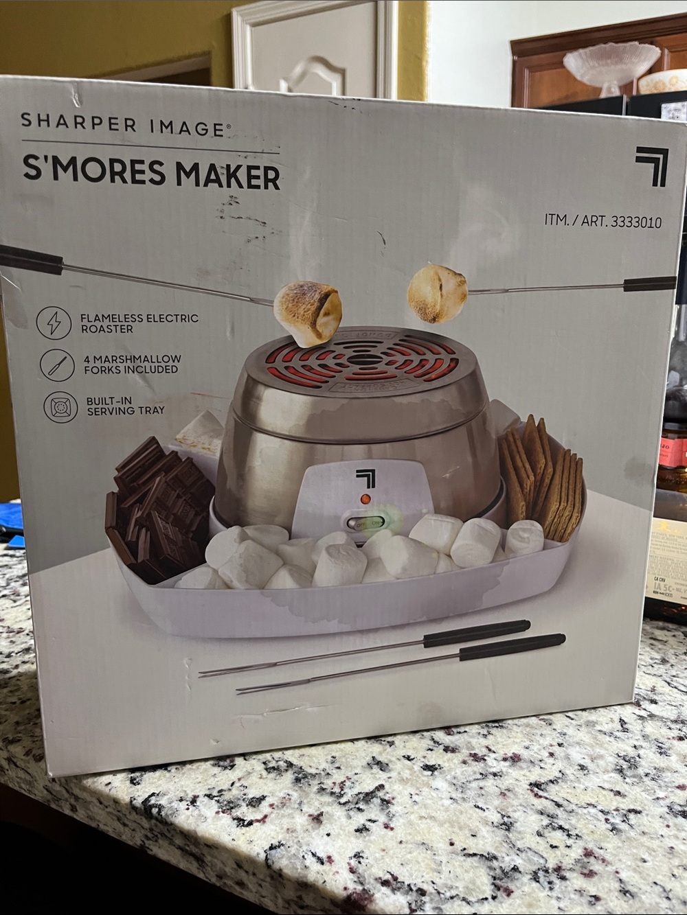 NEW Sharper Image Silver and Red S'mores Maker with Serving Tray